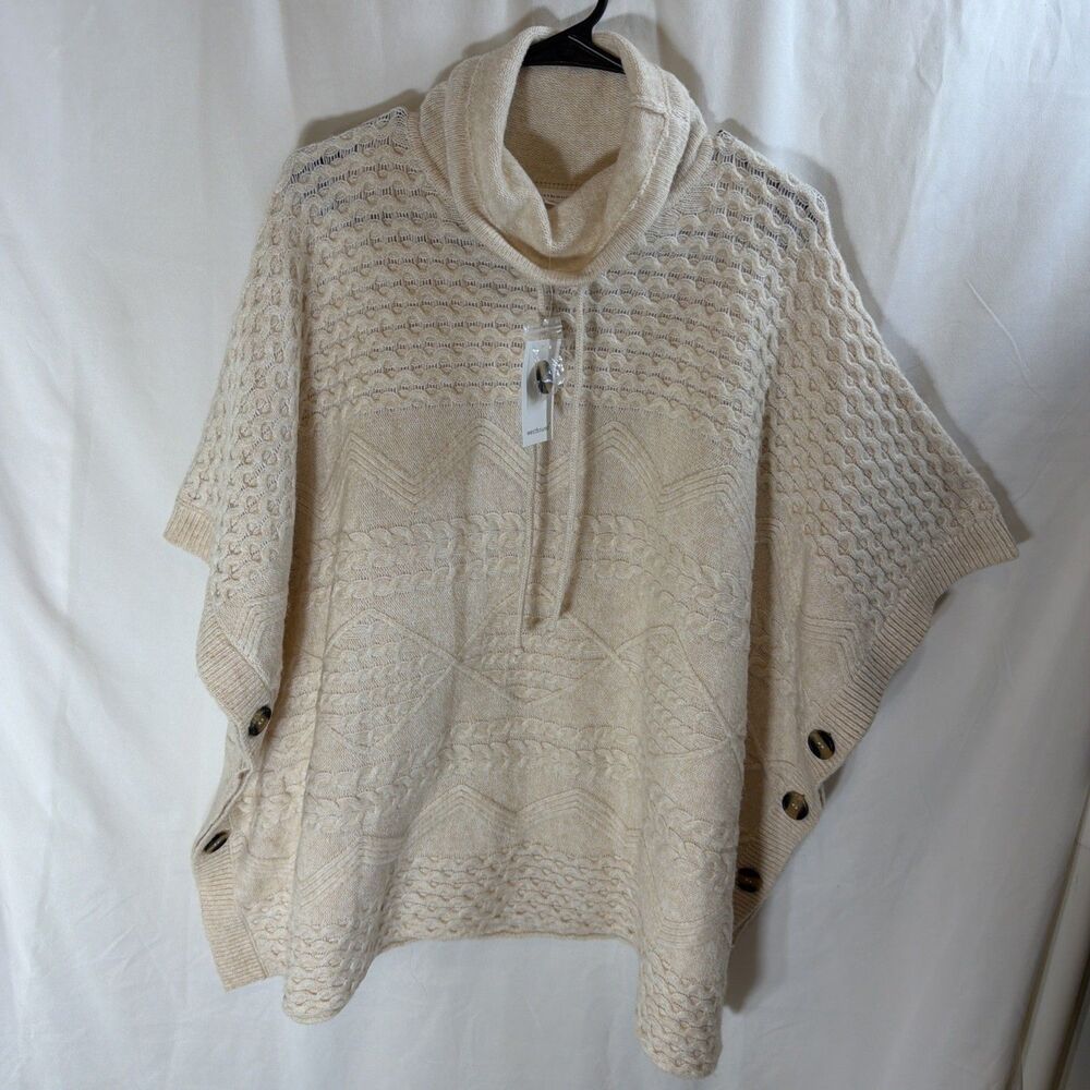 Westbound Women’s Poncho Sweater Size Large Cream New With Tags